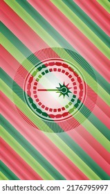 icono láser dentro de la insignia de estilo navideño. 
