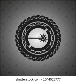 laser icon inside dark badge or emblem