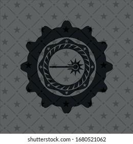 icono láser dentro de una placa o emblema oscuro