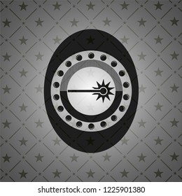 laser icon inside dark emblem
