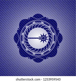 laser icon inside emblem with jean high quality background