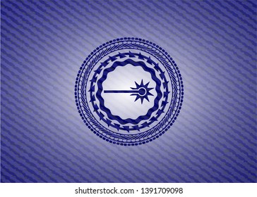 laser icon inside emblem with jean high quality background