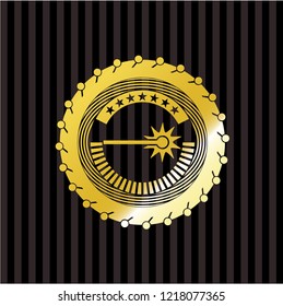 laser icon inside gold badge