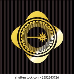 laser icon inside gold badge