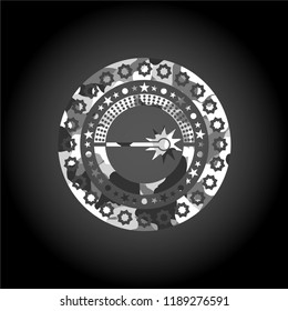 laser icon inside grey camo texture