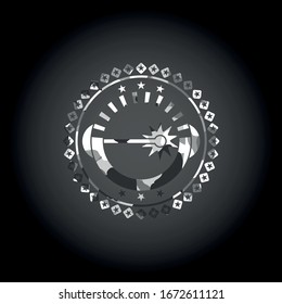 icono láser dentro de la textura gris de cámara