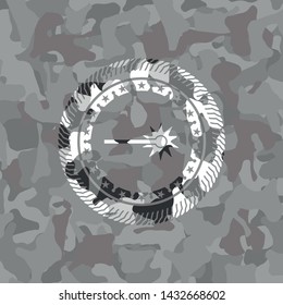 laser icon inside grey camouflage texture