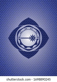 icono láser en el fondo del jean