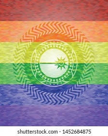 laser icon inside lgbt colors emblem 