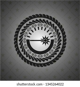 laser icon inside realistic black emblem
