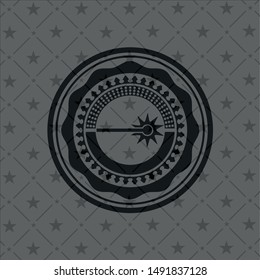laser icon inside realistic dark emblem