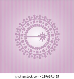 laser icon inside realistic pink emblem