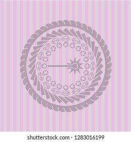 laser icon inside realistic pink emblem