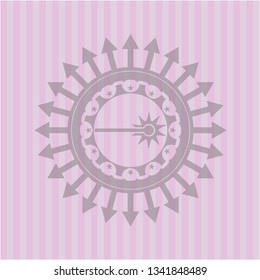 laser icon inside realistic pink emblem