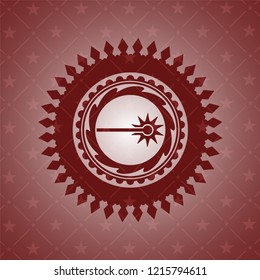 laser icon inside red emblem. Vintage.