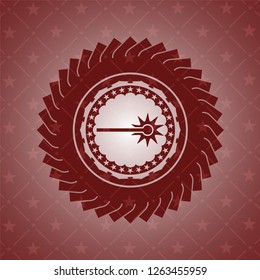laser icon inside red emblem. Vintage.
