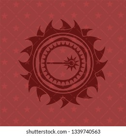 laser icon inside red emblem