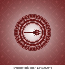 laser icon inside red emblem. Vintage.