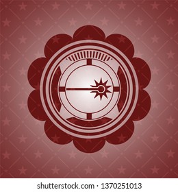 laser icon inside red icon or emblem