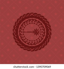 laser icon inside red emblem. Vintage.
