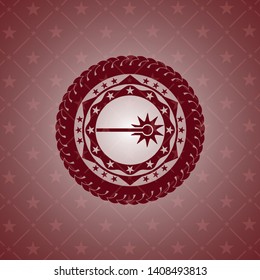 laser icon inside red emblem