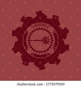 icono láser dentro del emblema rojo. 