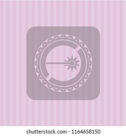 laser icon inside retro style pink emblem
