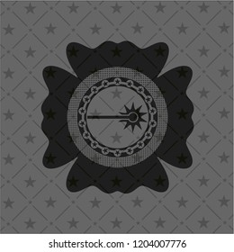 laser icon inside retro style black emblem