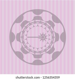 laser icon inside retro style pink emblem