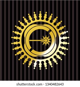 laser icon inside shiny emblem