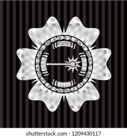 laser icon inside silver shiny emblem