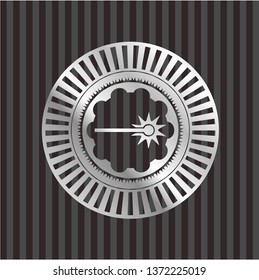 laser icon inside silvery badge