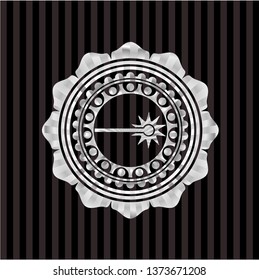 laser icon inside silvery badge or emblem