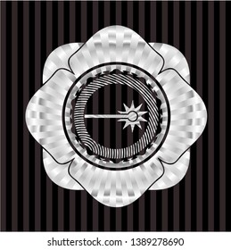 laser icon inside silvery badge