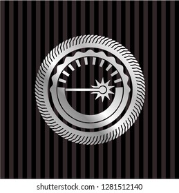 laser icon inside silvery emblem