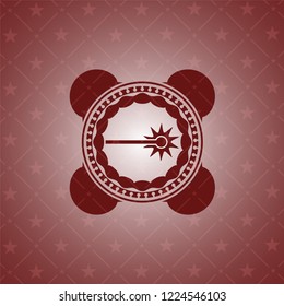 laser icon inside vintage red emblem