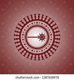 laser icon inside vintage red emblem