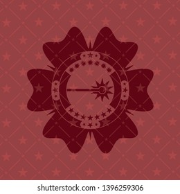 laser icon inside vintage red emblem