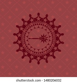 laser icon inside vintage red emblem