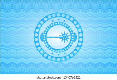 laser icon inside water badge background.