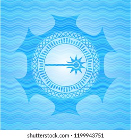 laser icon inside water style badge.