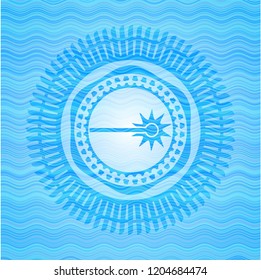 laser icon inside water wavec oncept emblem.