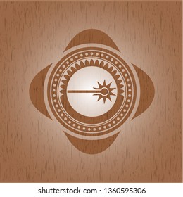 laser icon inside wood emblem. Retro