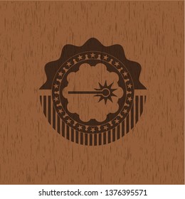 laser icon inside wood emblem