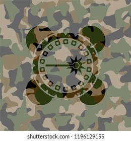 laser icon on camo pattern