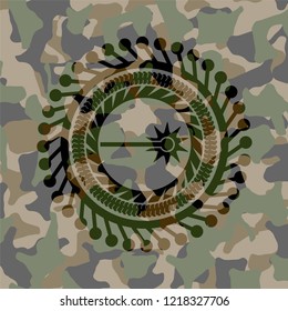 laser icon on camo pattern