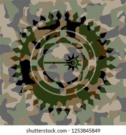 laser icon on camouflage texture