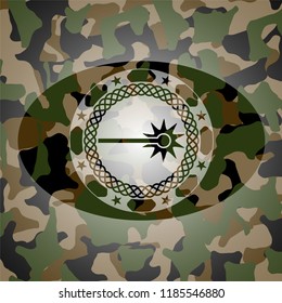 laser icon on camouflaged pattern