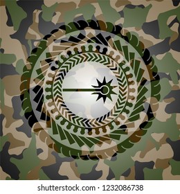 laser icon on camouflaged pattern