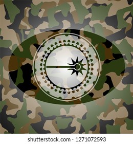 laser icon on camouflaged pattern